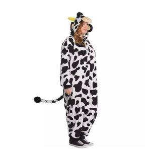Cow Print Hooded Costume with Horns
